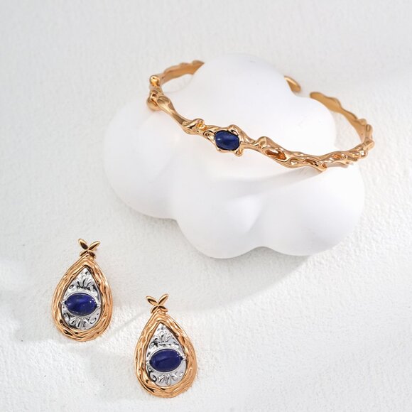 ✨ Artisan Original Design Two-Tone Mother of Pearl Teardrop Earrings - Picture 10 of 10